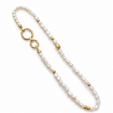 Aegean| Layered Pearl & Gold Toggle Necklace