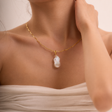 Aurora Baroque Pearl | S925 Sterling Silver Natural Baroque Cultured Pearl Pendant Necklace