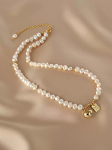 Luck | Golden Lucky Charm Fresh Water Pearl Necklace
