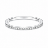 Lady Round 925 Sterling Silver Ring With Moissanite Inlay