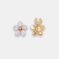 Floral Button Gold White pearl button
